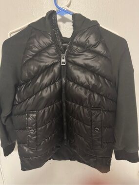Michael Kors Black Quilted Puffer Hoodie Jacket